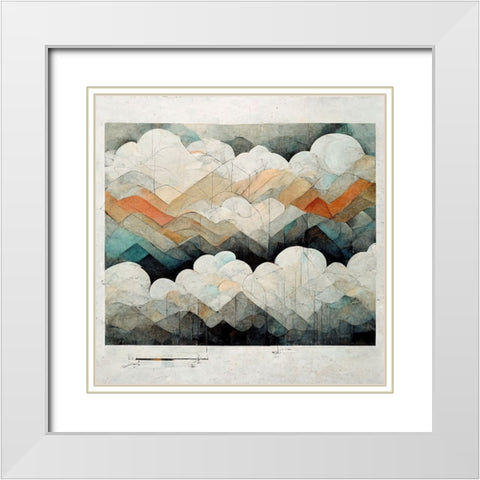 Cloud Dream 3 White Modern Wood Framed Art Print with Double Matting by Screendoor