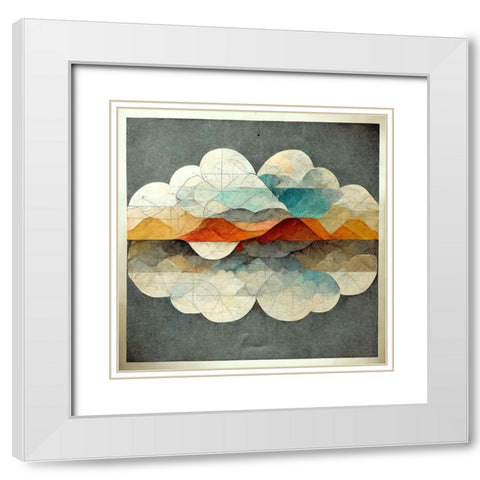 Cloud Dream 4 White Modern Wood Framed Art Print with Double Matting by Screendoor