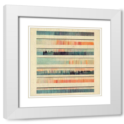 Dancing Filmstrip 4 White Modern Wood Framed Art Print with Double Matting by Screendoor