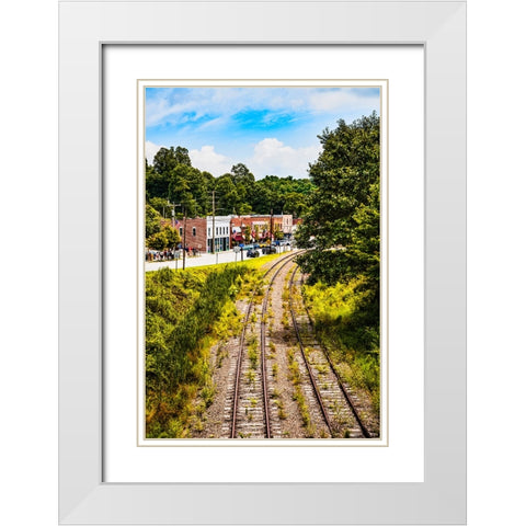 Downtown Saluda Vertical White Modern Wood Framed Art Print with Double Matting by Malone, Will