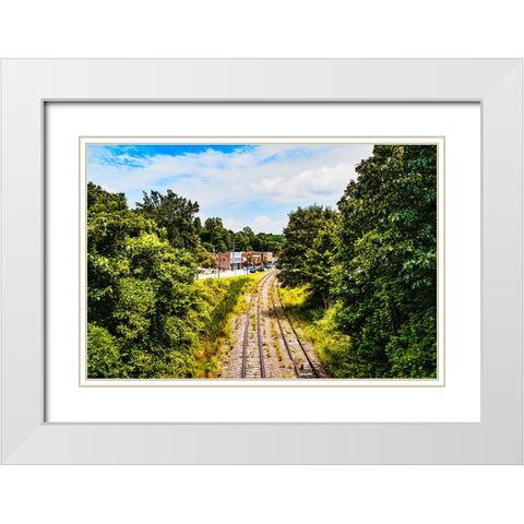 Downtown Saluda White Modern Wood Framed Art Print with Double Matting by Malone, Will