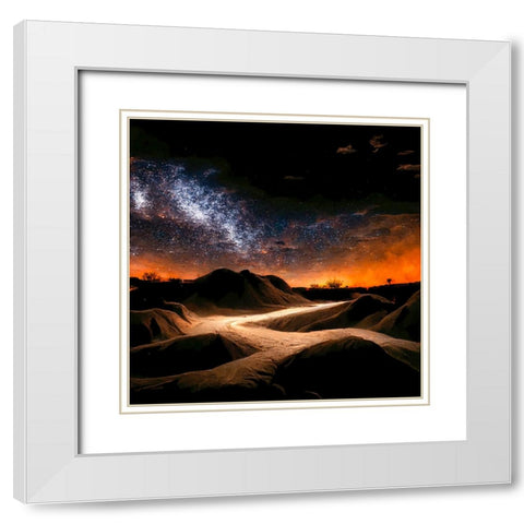 Dune Sea 2 White Modern Wood Framed Art Print with Double Matting by Screendoor