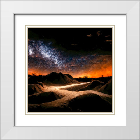 Dune Sea 2 White Modern Wood Framed Art Print with Double Matting by Screendoor