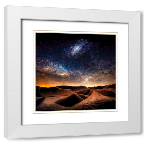 Dune Sea 3 White Modern Wood Framed Art Print with Double Matting by Screendoor