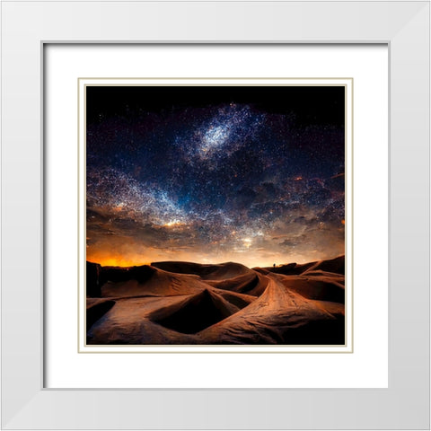 Dune Sea 3 White Modern Wood Framed Art Print with Double Matting by Screendoor