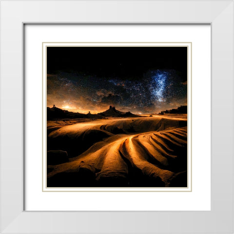 Dune Sea 4 White Modern Wood Framed Art Print with Double Matting by Screendoor