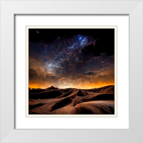 Dune Sea 5 White Modern Wood Framed Art Print with Double Matting by Screendoor