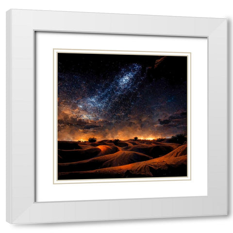 Dune Sea 6 White Modern Wood Framed Art Print with Double Matting by Screendoor