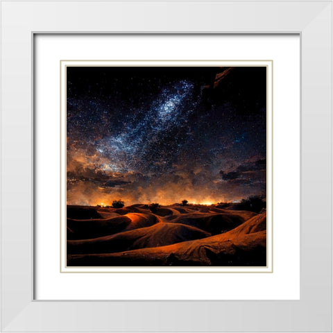 Dune Sea 6 White Modern Wood Framed Art Print with Double Matting by Screendoor