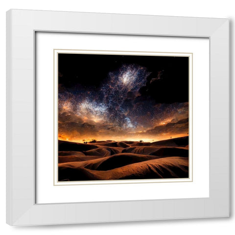 Dune Sea White Modern Wood Framed Art Print with Double Matting by Screendoor
