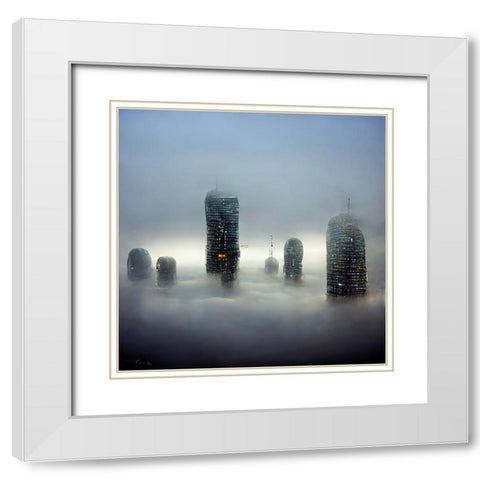 Engulfed in Fog 2 White Modern Wood Framed Art Print with Double Matting by Screendoor