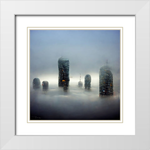 Engulfed in Fog 2 White Modern Wood Framed Art Print with Double Matting by Screendoor