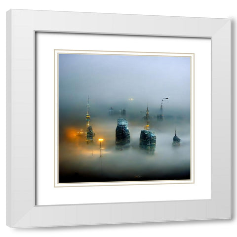 Engulfed in Fog White Modern Wood Framed Art Print with Double Matting by Screendoor