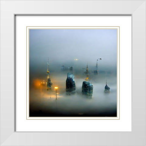 Engulfed in Fog White Modern Wood Framed Art Print with Double Matting by Screendoor