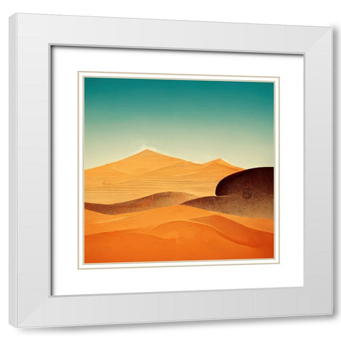 Happy Desert Adventure 3 White Modern Wood Framed Art Print with Double Matting by Screendoor