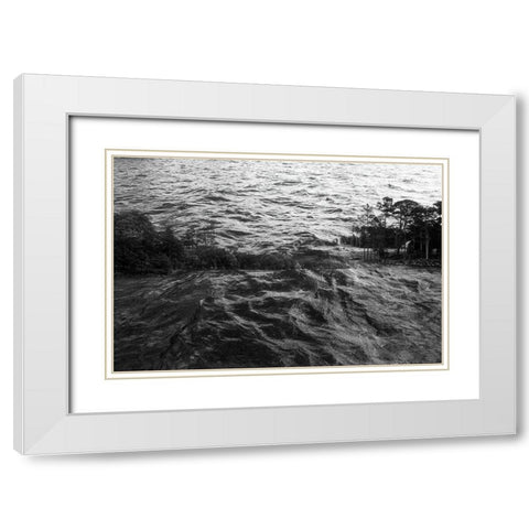 Lake Hartwell I White Modern Wood Framed Art Print with Double Matting by Malone, Will