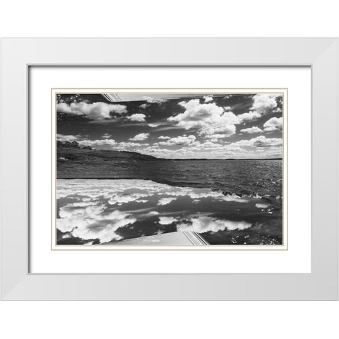 Lake Hartwell II White Modern Wood Framed Art Print with Double Matting by Malone, Will
