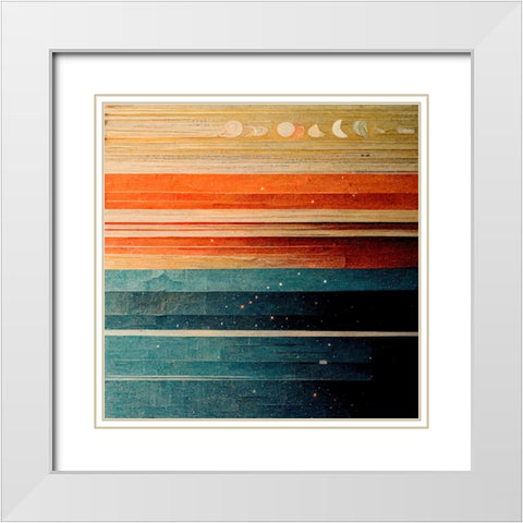 Rainbow Planet 11 White Modern Wood Framed Art Print with Double Matting by Screendoor