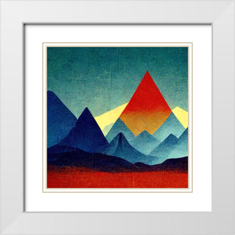 Rainbow Volcano 2 White Modern Wood Framed Art Print with Double Matting by Screendoor