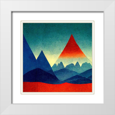 Rainbow Volcano 3 White Modern Wood Framed Art Print with Double Matting by Screendoor