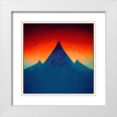 Rainbow Volcano 5 White Modern Wood Framed Art Print with Double Matting by Screendoor