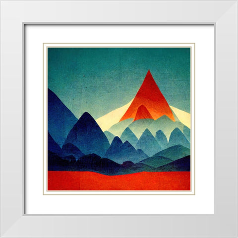 Rainbow Volcano 6 White Modern Wood Framed Art Print with Double Matting by Screendoor