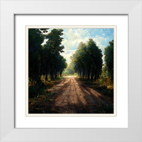 Road in the Woods 6 White Modern Wood Framed Art Print with Double Matting by Screendoor
