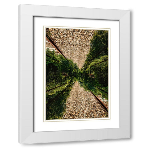 Saluda Tracks Upside Down 2 White Modern Wood Framed Art Print with Double Matting by Malone, Will