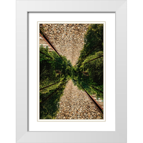 Saluda Tracks Upside Down 2 White Modern Wood Framed Art Print with Double Matting by Malone, Will