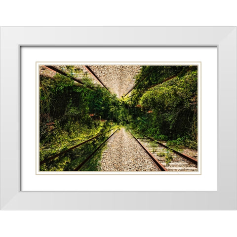 Saluda Tracks Upside Down 3 White Modern Wood Framed Art Print with Double Matting by Malone, Will