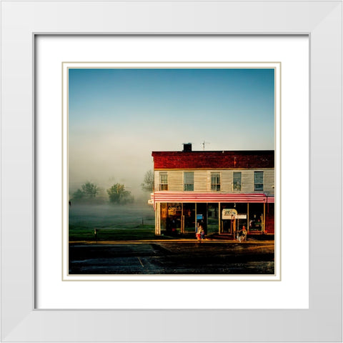 Small Town Morning 2 White Modern Wood Framed Art Print with Double Matting by Screendoor