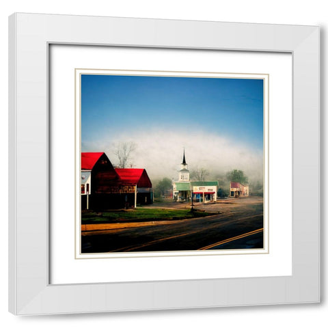 Small Town Morning 4 White Modern Wood Framed Art Print with Double Matting by Screendoor