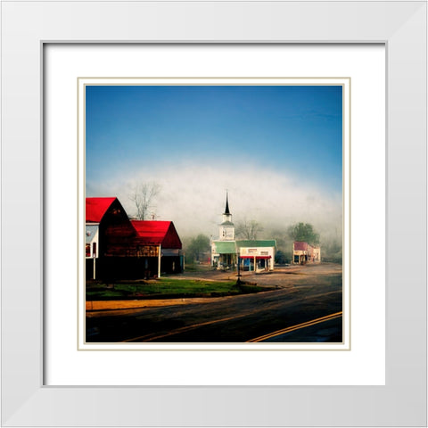 Small Town Morning 4 White Modern Wood Framed Art Print with Double Matting by Screendoor