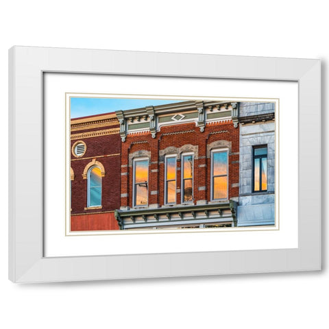Sunrise on Broad Street 2 White Modern Wood Framed Art Print with Double Matting by Malone, Will
