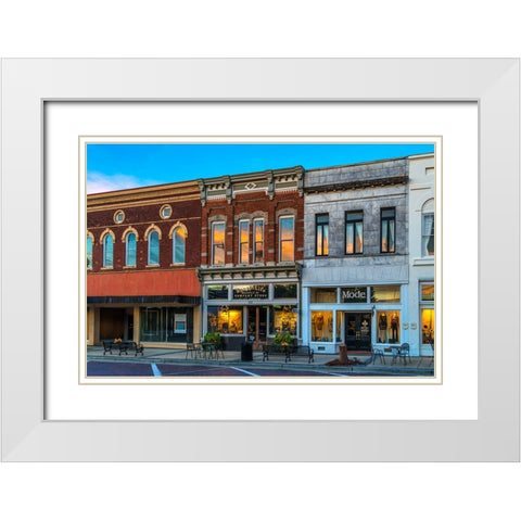 Sunrise on Broad Street 3 White Modern Wood Framed Art Print with Double Matting by Malone, Will