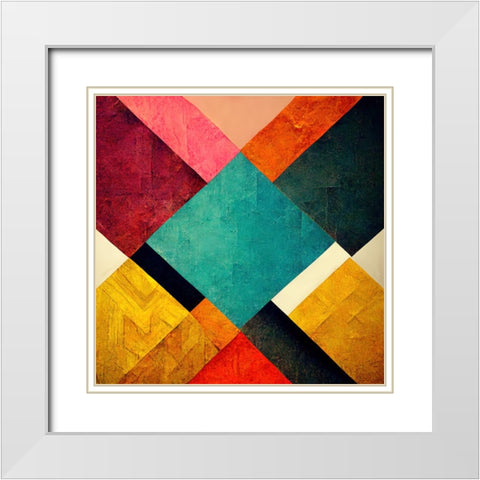 The Color Map 2 White Modern Wood Framed Art Print with Double Matting by Screendoor