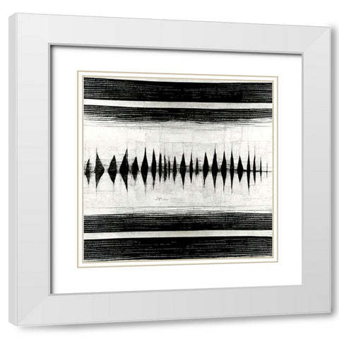 Waveform 3 White Modern Wood Framed Art Print with Double Matting by Screendoor