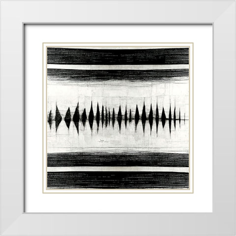 Waveform 3 White Modern Wood Framed Art Print with Double Matting by Screendoor