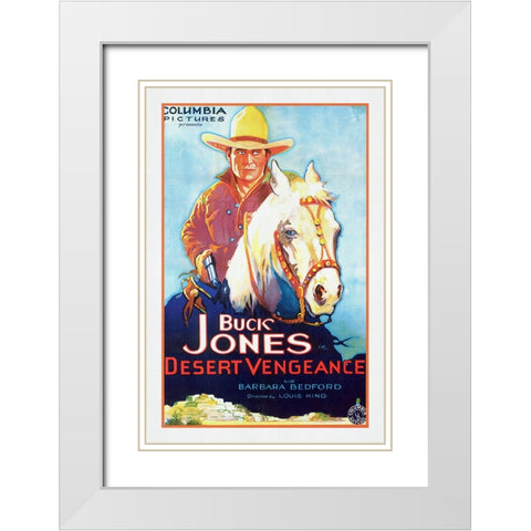 Buck Jones Desert Vengeance White Modern Wood Framed Art Print with Double Matting by Screendoor