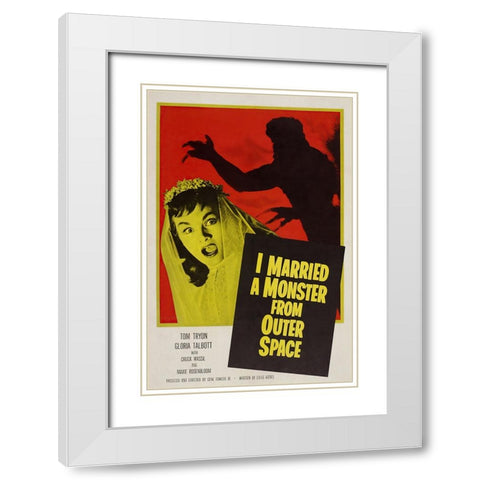 I Married A Monster From Outer Space White Modern Wood Framed Art Print with Double Matting by Screendoor