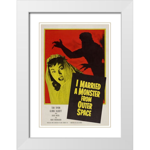I Married A Monster From Outer Space White Modern Wood Framed Art Print with Double Matting by Screendoor