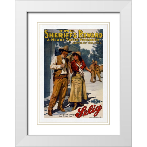 The Sheriffs Reward White Modern Wood Framed Art Print with Double Matting by Screendoor