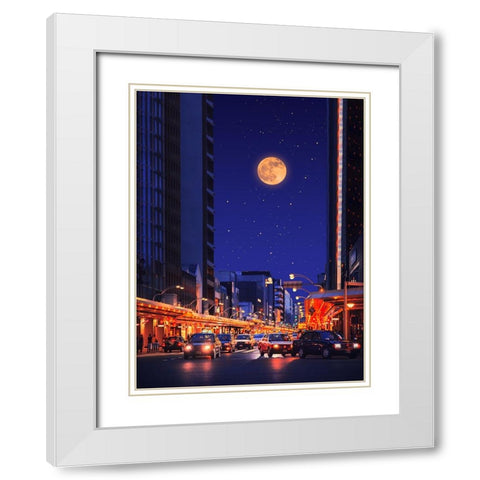 Cinematic City 2 White Modern Wood Framed Art Print with Double Matting by Orozco, Danner