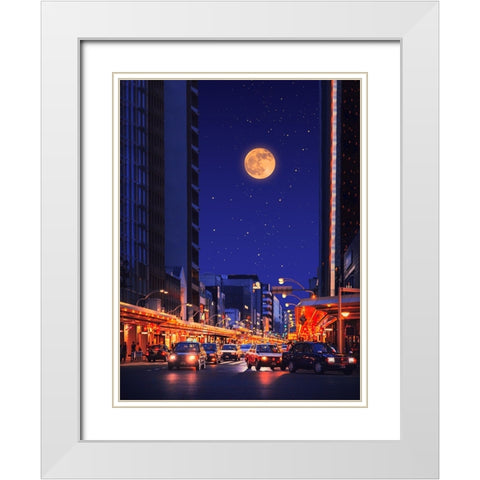 Cinematic City 2 White Modern Wood Framed Art Print with Double Matting by Orozco, Danner