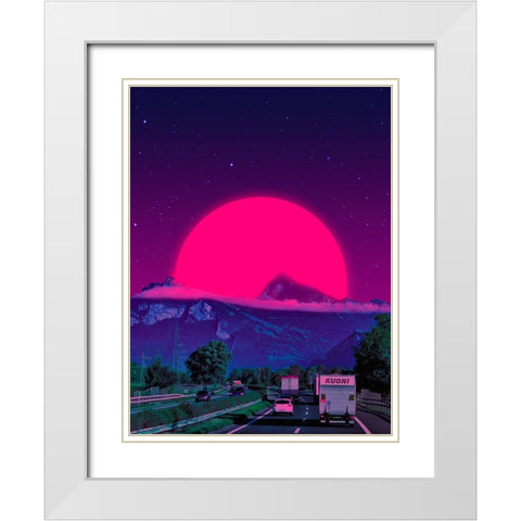 Neon Worlds 4 White Modern Wood Framed Art Print with Double Matting by Orozco, Danner