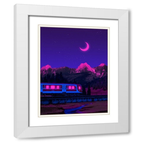 Neon Worlds 3 White Modern Wood Framed Art Print with Double Matting by Orozco, Danner