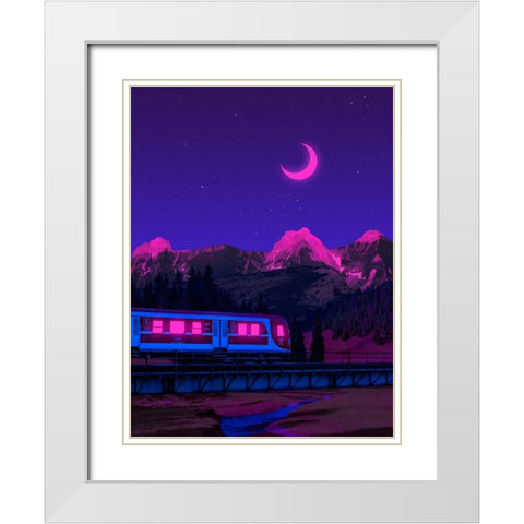 Neon Worlds 3 White Modern Wood Framed Art Print with Double Matting by Orozco, Danner