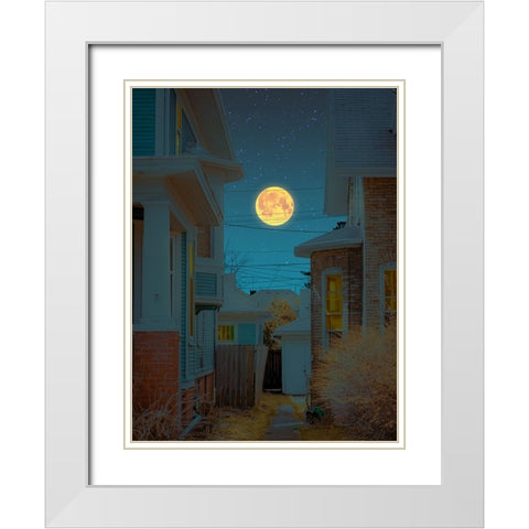 Moonlight 3 White Modern Wood Framed Art Print with Double Matting by Orozco, Danner