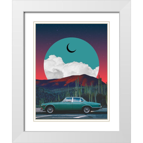 Jaguar White Modern Wood Framed Art Print with Double Matting by Orozco, Danner