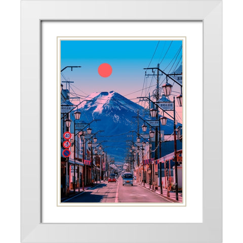 Fuji White Modern Wood Framed Art Print with Double Matting by Orozco, Danner